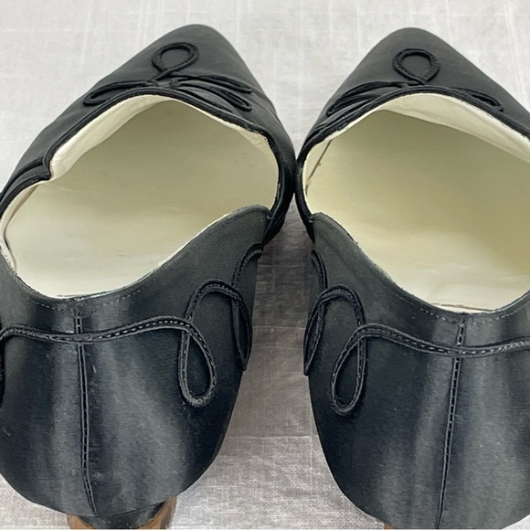Rare Vintage 1993 PETER FOX Black Satin Shoes “Janet” soutache - Picture 6 of 16